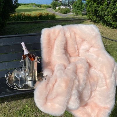 Throw faux fur de Luxe Rose Argali 140 x 180 cm